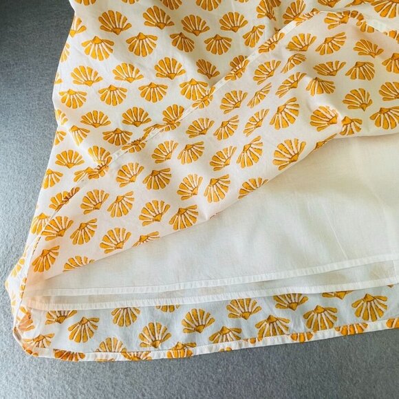 J Crew Shell Pattern Dress Size 8 Puffl Cleeve Twist Front  Peasant Cottagecore - Picture 12 of 14